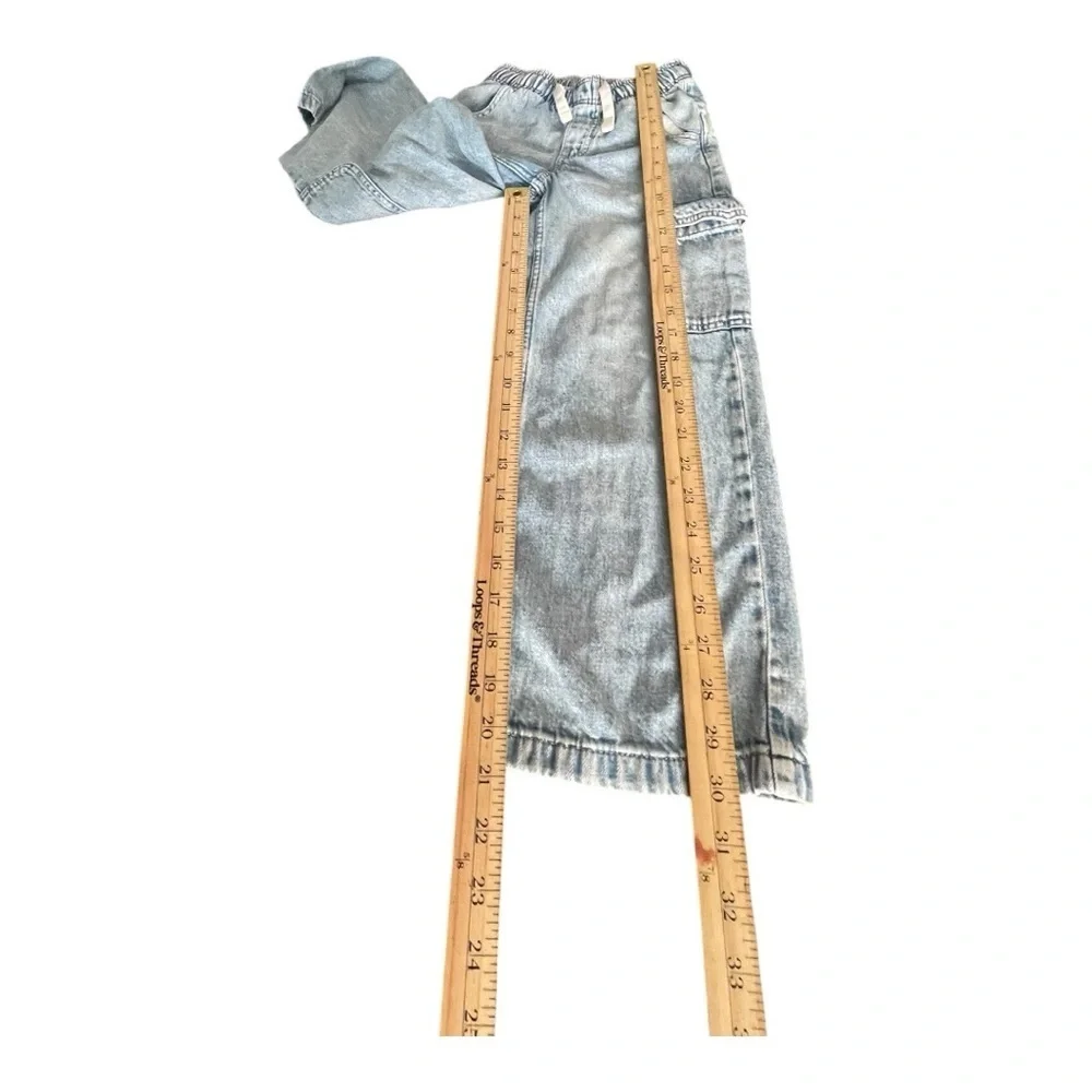 GAP kids Wide-Leg Pull-On Jeans Cargo Jeans Size M 100% Cotton